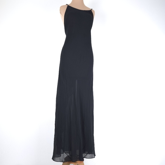 Victorias Secret Sheer Lace Up Maxi With Back Slit Size 4 - Picture 1 of 11